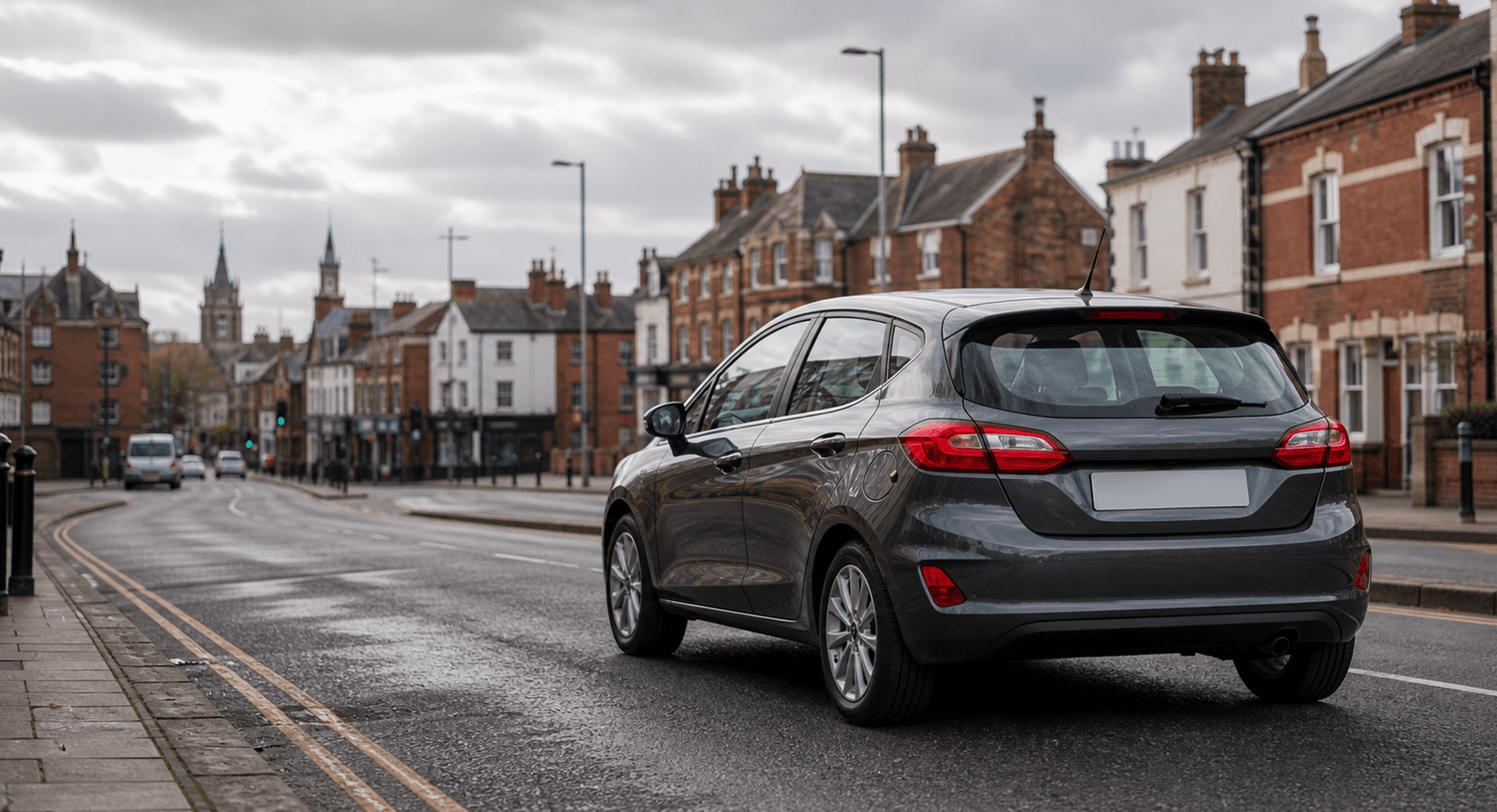 Compact hire car ready for practical travel around Hinckley