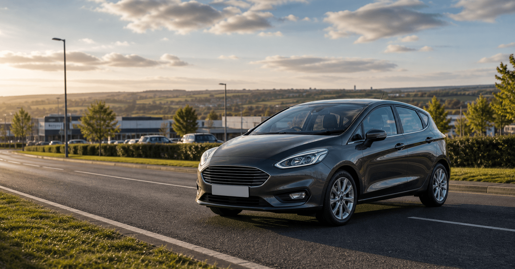 Compact hire car ready for practical travel around Nottingham